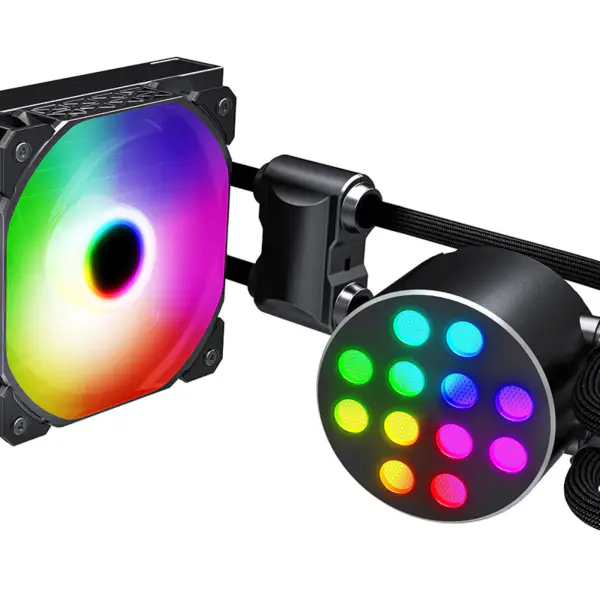 Sama 12cm Aio Cpu Cooler Radiator Copper Display Vodní kapalinové chlazení Pc Cpu Cooler Rgb Glow s nižším hlukem čerpadla
