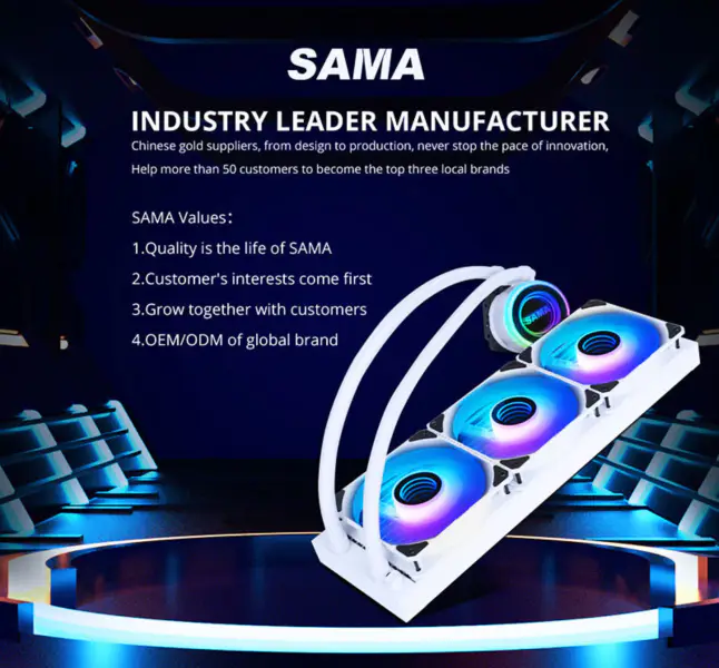 Sama Aio Cpu 360mm chladič Bílý černý chladič Liquid Rgb Cooler Cpu Pc počítačový procesor Vodní chlazení chladič Pc Gaming
