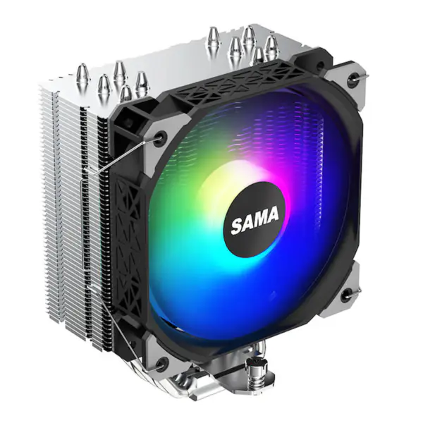 Sama Am4 Am5 Cpu Air Coolers 5 galvanických tepelných trubek Chlazení procesoru 115x/1366/1200/2011/2066/1700 Vzduchový chladič