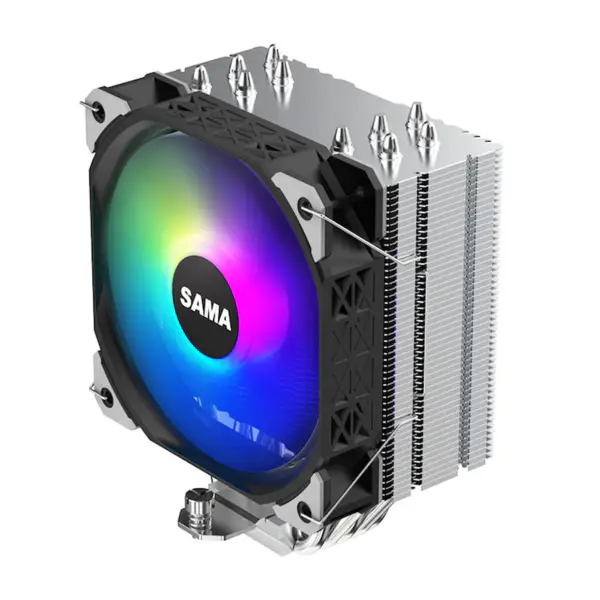 Sama Am4 Am5 Cpu Air Coolers 5 galvanických tepelných trubek Chlazení procesoru 115x/1366/1200/2011/2066/1700 Vzduchový chladič