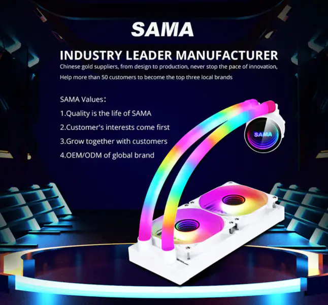 Sama Argb Infinity Mirror Fans 240mm Copper Radiator All In One Cpu Water Cooling Cpu Liquid Cooler For Intel Amd