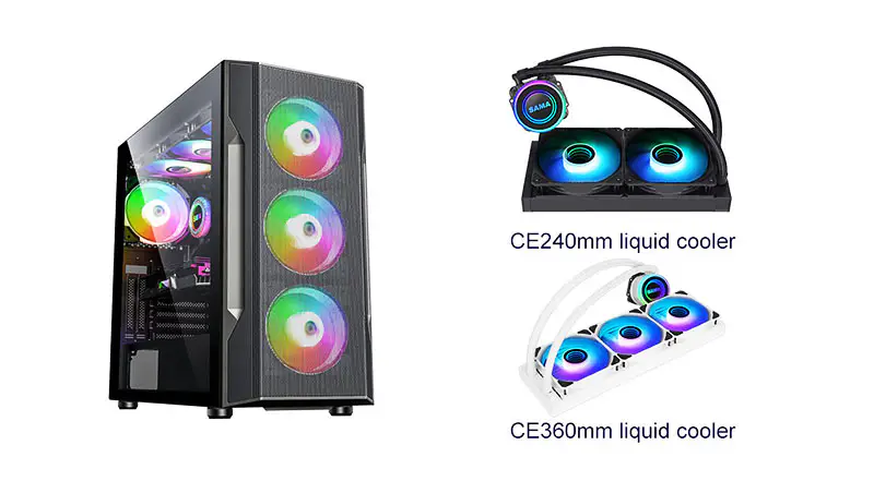 Sama Cpu Water High Polymer Fep Tube Cooling Kit Lcd Aio Liquid Cooler