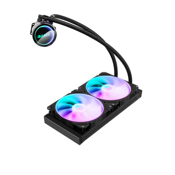 Sama Custom Argb Effect 280 Rainbow Addressable RGB Aio Cpu Water Liquid Cooling Fan Radiator Block Plate Kit System