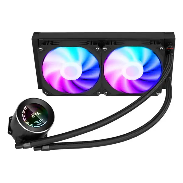 Sama Vlastní displej teploty 240 Rainbow Adresovatelný RGB Aio Cpu Vodní kapalinové chlazení Ventilátor chladiče Bloková deska Systém