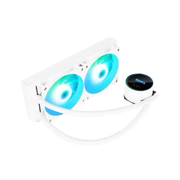 Sama Přizpůsobitelné logo Argb Chladicí ventilátor Cpu Cooler Bílá/černá verze LCD displeje Teplota jádra CPU Tekutý chladič PC