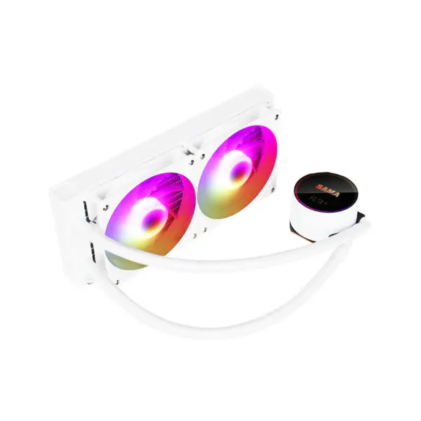 Sama Přizpůsobitelné logo Argb Chladicí ventilátor Cpu Cooler Bílá/černá verze LCD displeje Teplota jádra CPU Tekutý chladič PC
