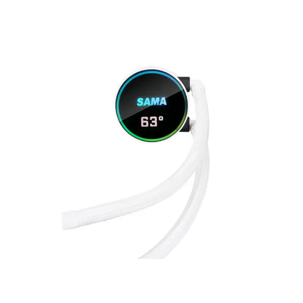 Sama Přizpůsobitelné logo Argb Chladicí ventilátor Cpu Cooler Bílá/černá verze LCD displeje Teplota jádra CPU Tekutý chladič PC
