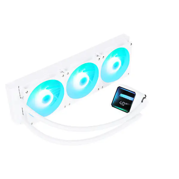 Sama Display Cpu Core Temperature Cpu Cooler 76.67cfm Light Adjustable Aio Cpu Cooler 360mm LCD Liquid Cooler
