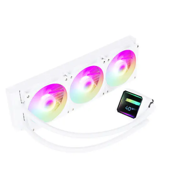 Sama Display Cpu Core Temperature Cpu Cooler 76.67cfm Light Adjustable Aio Cpu Cooler 360mm LCD Liquid Cooler