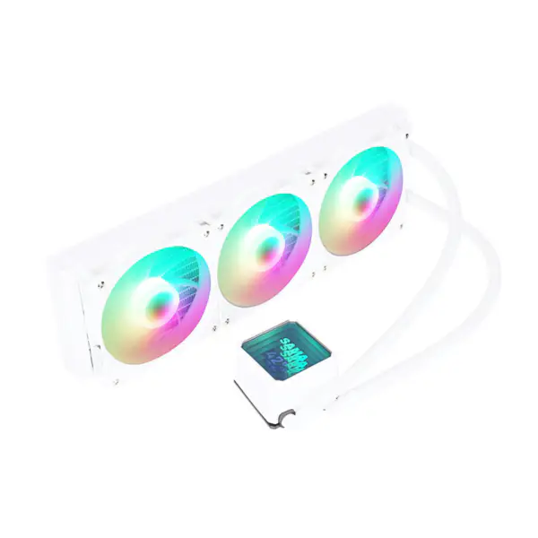 Sama Display Cpu Core Temperature Cpu Cooler 76.67cfm Light Adjustable Aio Cpu Cooler 360mm LCD Liquid Cooler