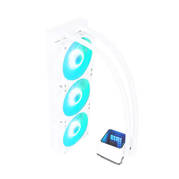 Sama Display Cpu Core Temperature Cpu Cooler 76.67cfm Light Adjustable Aio Cpu Cooler 360mm LCD Liquid Cooler