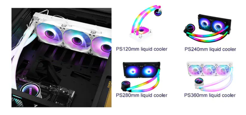 Sama Single Pack Lga 1700 240mm Argb White Radiator Aio Cpu Water Cooler For Intel Amd