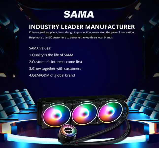 Sama Lga1200 Intel Aio 360mm Cpu Gpu Cooler Rgb Argb Air Liquid Water Cooling Pc