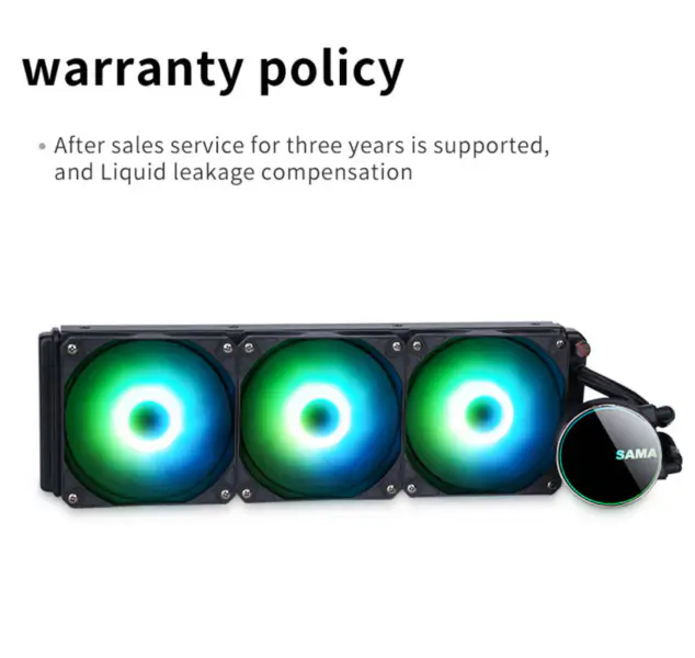 Sama Nový 360mm barevný RGB Led Glow Počítačový procesor Měděný chladič Pc Liquid Aio Cpu Vodní chlazení Pc