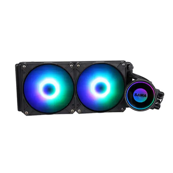 Sama 240 White Infinity Mirror Design Rainbow Addressable RGB Aio Cpu Water Liquid Cooling Fan Radiator