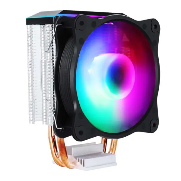 Sama Black Rainbow Rgb Herní počítačové chlazení Chladič tepelné trubice Procesor Chlazení vzduchu Cpu Vzduchové chladiče s 2 měděnými trubkami