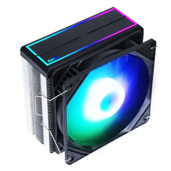 Sama Black Rainbow Rgb Herní počítačové chlazení Chladič tepelné trubice Procesor Chlazení vzduchu Cpu Vzduchové chladiče se 4 měděnými trubkami