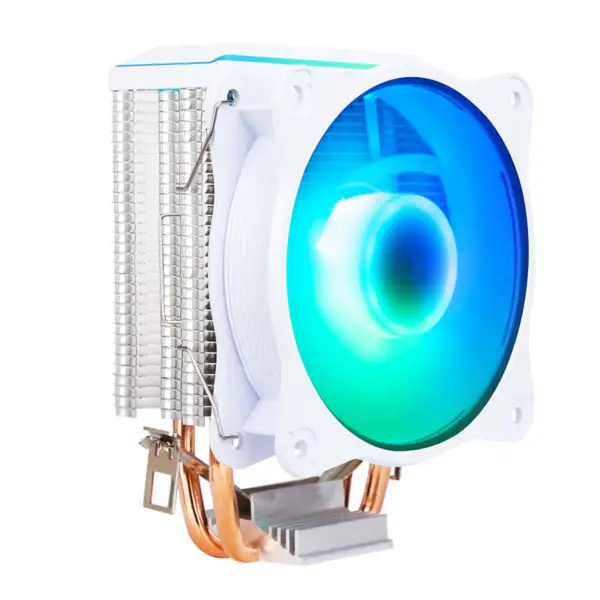 Sama White Rainbow Rgb Herní počítačové chlazení Chladič tepelné trubice Procesor Chlazení vzduchu Cpu Vzduchové chladiče s 2 měděnými trubkami