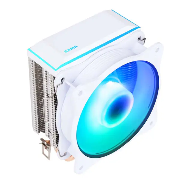 Sama White Rainbow Rgb Herní počítačové chlazení Chladič tepelné trubice Procesor Chlazení vzduchu Cpu Vzduchové chladiče s 2 měděnými trubkami