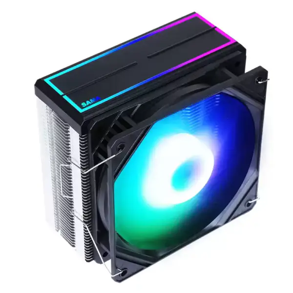 Sama White Rainbow Rgb Herní počítačové chlazení Chladič tepelné trubice Procesor Chlazení vzduchu Cpu Vzduchové chladiče se 4 měděnými trubkami