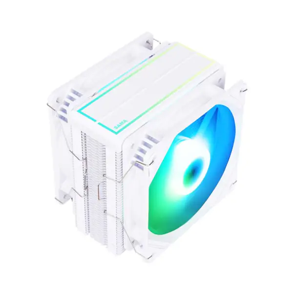 Sama White Rainbow Rgb Herní počítačové chlazení Chladič tepelné trubice Procesor Chlazení vzduchu Cpu Vzduchové chladiče s 6 měděnými trubkami