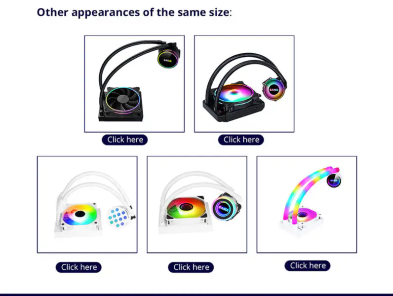 Sama Vodní chlazení Pc Gaming Cpu 120mm Cpu Liquid Cooler Cpu Cooler s displejem