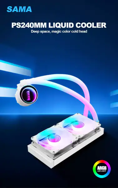Sama přizpůsobené 240mm osvětlení RGB Liquid Aio Cooler Cpu Liquid Cooler Vodní chlazení Liquid Cooler pro PC
