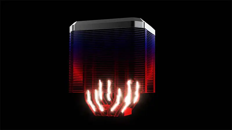 2021 Nový design Alseye Air Cooler Twin-tower s Argb 4 Heatpipes M90 Chladič chlazení