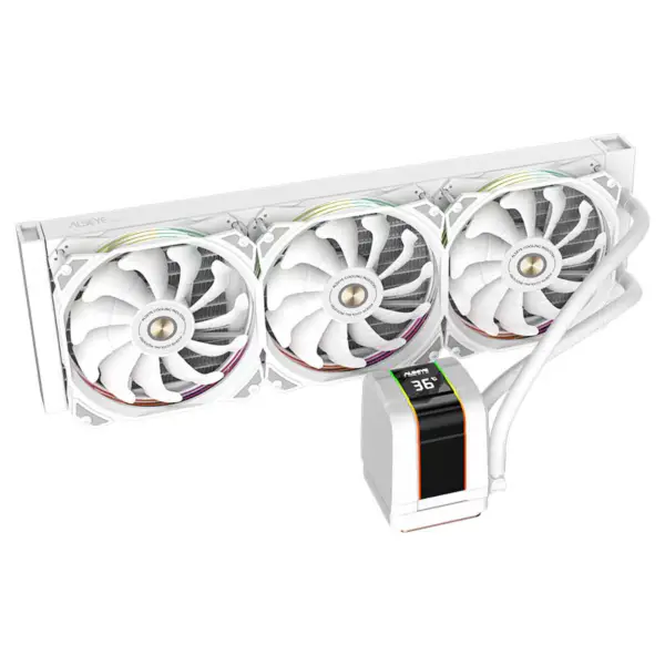 Alseye 360mm White Frame Sync Argb Aio kapalinový chladič s ukazatelem teploty pro 12. generaci procesorů