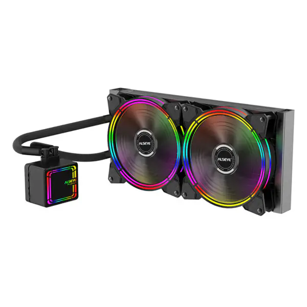Alseye Advanced RGB Lighting 140mm Pwm Case Fan and Fan Software Control Liquid Aio 280mm Radiator Cooling