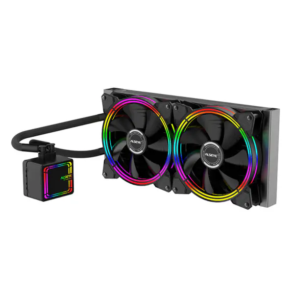 Alseye Advanced RGB Lighting 140mm Pwm Case Fan and Fan Software Control Liquid Aio 280mm Radiator Cooling