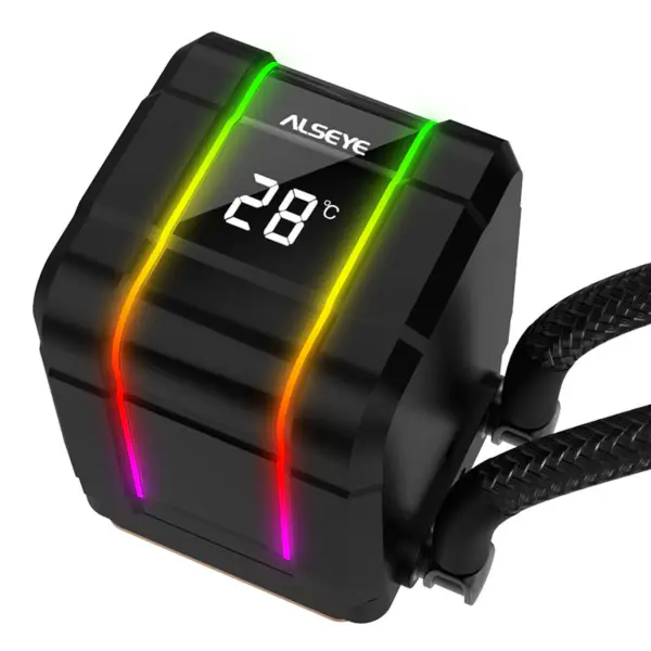 Alseye Argb 240mm, Aio Rgb Cpu Liquid Cooler, přizpůsobitelný LCD displej teploty