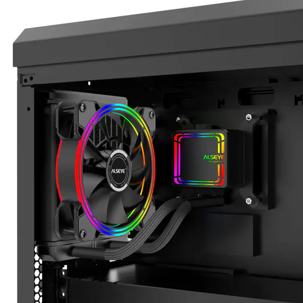 Alseye Počítačové kapalinové chlazení a chladič procesoru Voda s RGB LED ventilátorem