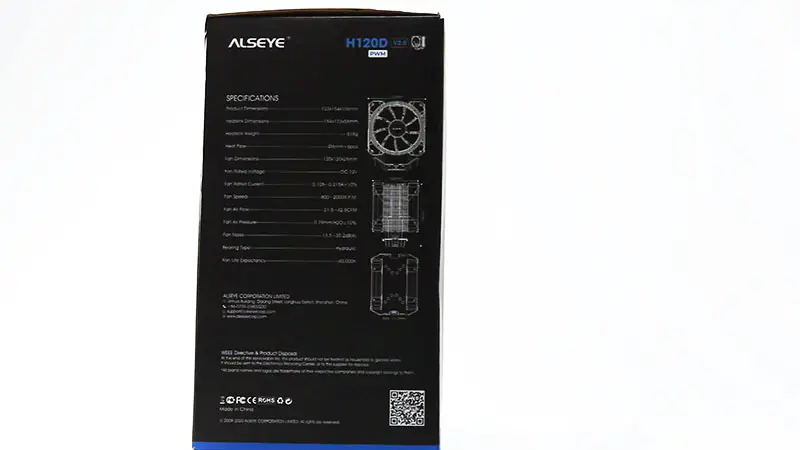 Alseye Cpu Cooler 4pin El Fans 6 Heatpipes Vysoce výkonný ventilátor procesoru pro Intel Amd