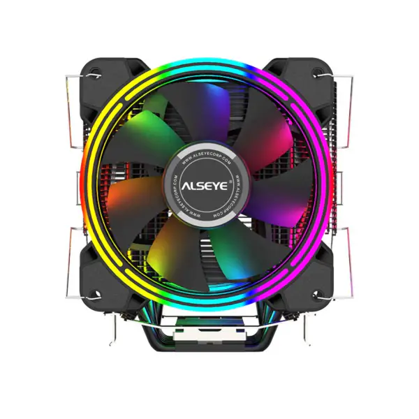 Alseye Cpu Cooler 4pin El Fans 6 Heatpipes Vysoce výkonný ventilátor procesoru pro Intel Amd