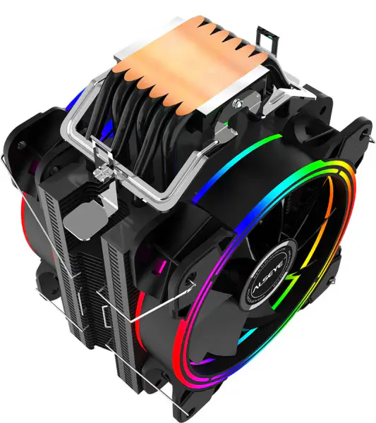 Alseye Cpu Cooler 4pin El Fans 6 Heatpipes Vysoce výkonný ventilátor procesoru pro Intel Amd