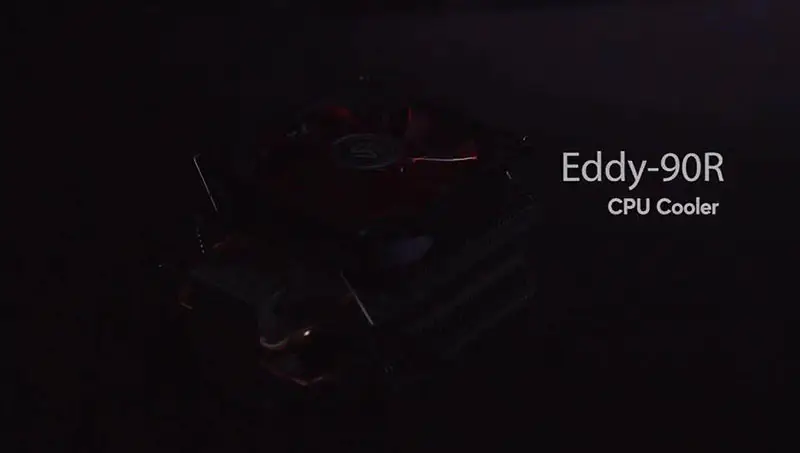 Alseye Eddy-90b Plus Led Cpu Cooler s Pwm ventilátorem Čtyři přímé kontaktní tepelné trubky