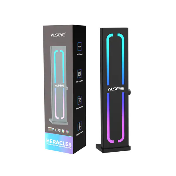 Alseye Gpu Support Bracket Accessory Hliníková slitina Argb, univerzální černý držák grafické karty