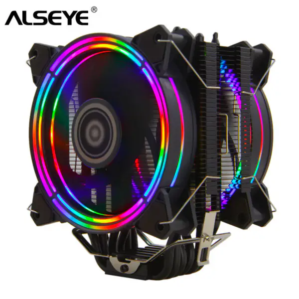 Alseye H120d Cpu Air Cooler Rgb Herní ventilátor do počítačové skříně 120mm s Pwm 4 pin 6 tepelných trubek Herní příslušenství