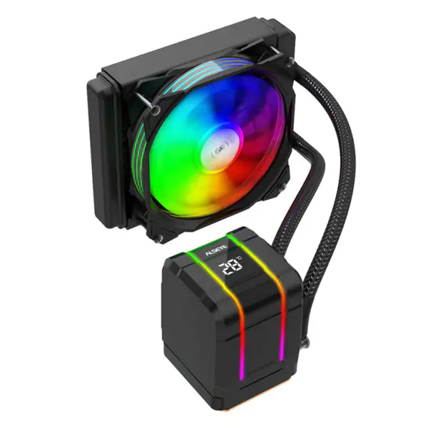 Vysoce výkonný 120mm kapalinový chladič Alseye s ukazatelem teploty pro herní počítače