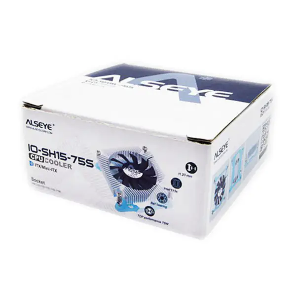 Alseye Io-sh15-65 Itx / Ops Hliníkový chladič Cpu Cooler, chladič ventilátoru 2500 ot/min 65mm chladicí ventilátor pro počítač