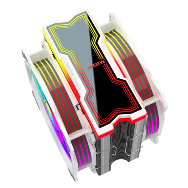 Alseye M120d V5 4 Heat Pipes Tower 120 mm White Pwm Argb Fan Cpu Cooler For Lga1200/115x /am4