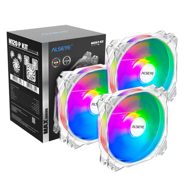 Alseye M120p Kit Transparent Color Adjustable Rgb Lighting 4pin Pwm + 3pin Rgb Support Case Fan