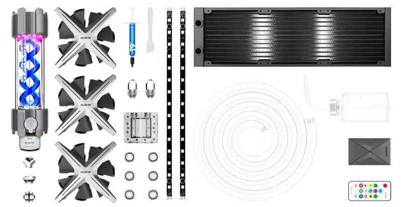 Alseye Pc Case 3 Argb Cpu Pwm X12 Ventilátory Xtreme Diy Vodní chlazení 360mm Kit