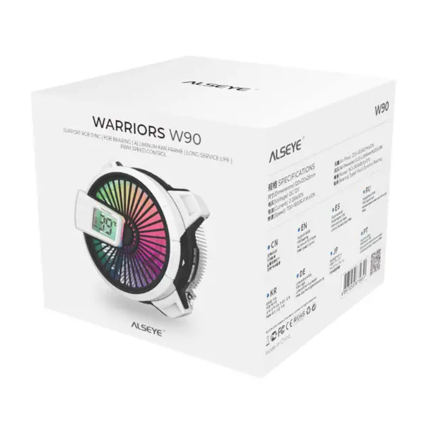 Alseye Real Time Cpu Status Display 90mm chladič Cpu Cooler Fan Cooling Pwm Argb Air Cooling Fan