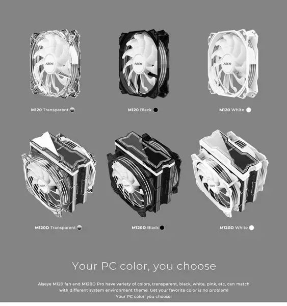 Alseye Rgb Pc Case Gaming Max120d s led krytemcpu Cooler s duálním ventilátorem