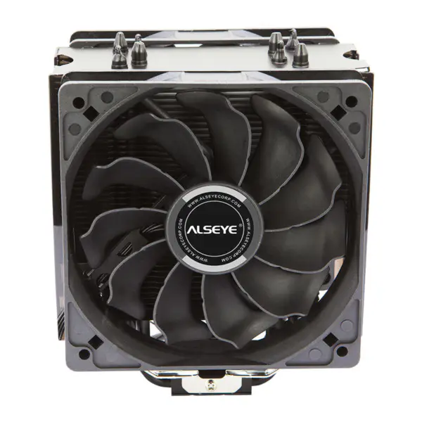 Alseye S120d Dual Cpu Fan Cooler Pwm 120mm 4 Pin 4 Heat Pipe Cooler For Lga 775 115x 1366 Am2 + Am3 + Am4