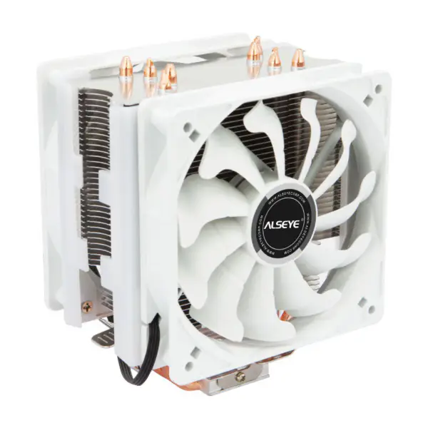 Alseye S120d White Fan Cpu Fan Cooler Pwm 120mm 2 ventilátory 4 Pin 4 Heat Pipe Cpu Cooler Lga115x