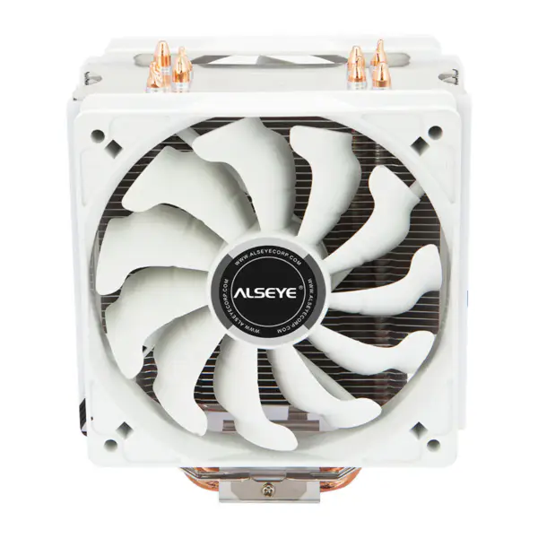 Alseye S120d White Fan Cpu Fan Cooler Pwm 120mm 2 ventilátory 4 Pin 4 Heat Pipe Cpu Cooler Lga115x