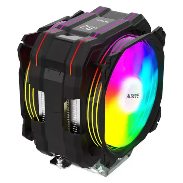 Vysoce výkonný chladič procesoru M120d-plus s ukazatelem teploty a dvěma RGB ventilátory